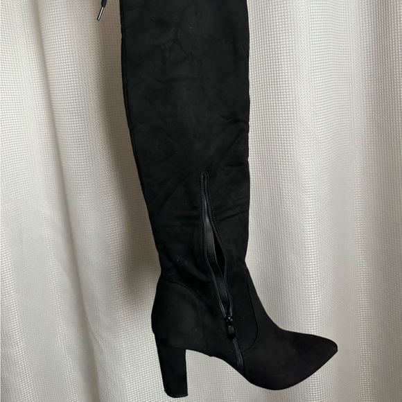 Black Thigh High Over The Knee Faux Fur Boots (size 11) - Picture 4 of 12